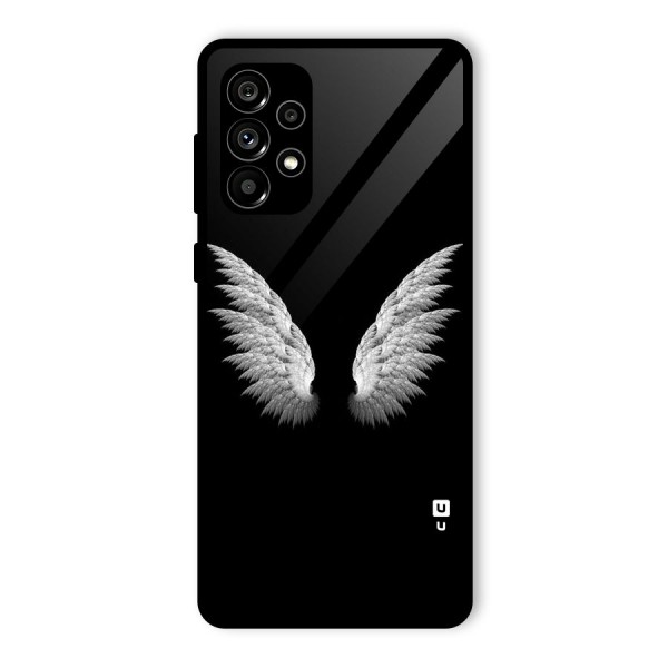 White Wings Glass Back Case for Galaxy A73 5G