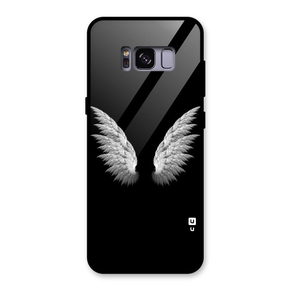 White Wings Glass Back Case for Galaxy S8