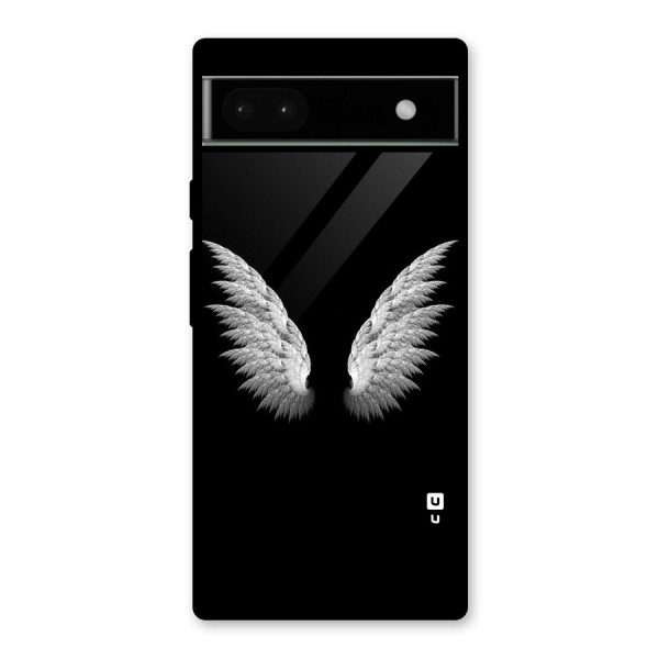 White Wings Glass Back Case for Google Pixel 6a