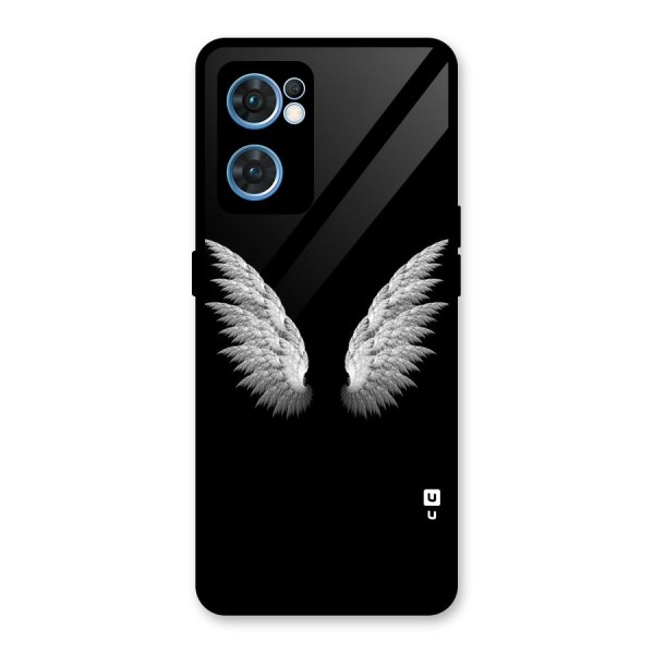 White Wings Glass Back Case for Oppo Reno7 5G