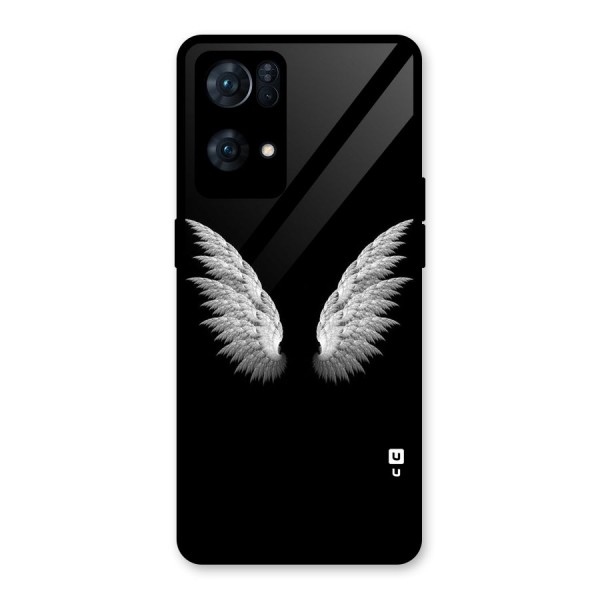 White Wings Glass Back Case for Oppo Reno7 Pro 5G