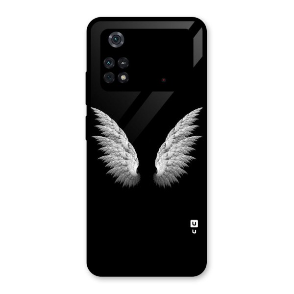 White Wings Glass Back Case for Poco M4 Pro 4G