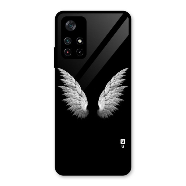 White Wings Glass Back Case for Poco M4 Pro 5G