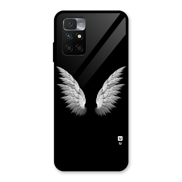 White Wings Glass Back Case for Redmi 10 Prime