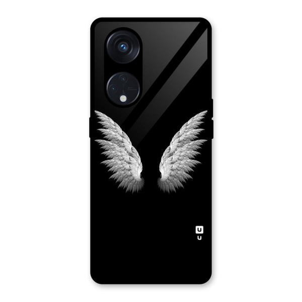 White Wings Glass Back Case for Reno8 T 5G