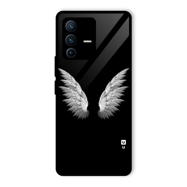 White Wings Glass Back Case for Vivo V23 Pro