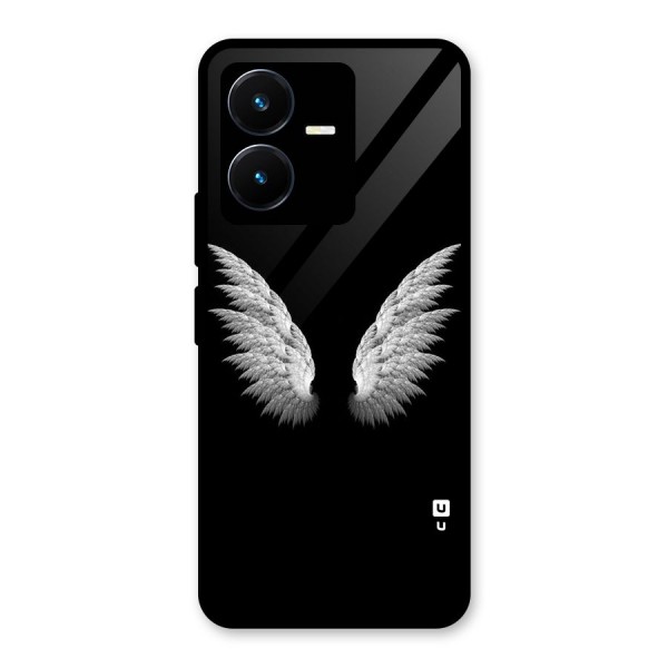 White Wings Glass Back Case for Vivo Y22