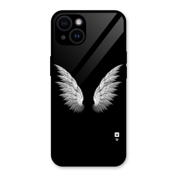 White Wings Glass Back Case for iPhone 14