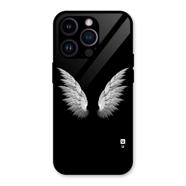 White Wings Glass Back Case for iPhone 14 Pro