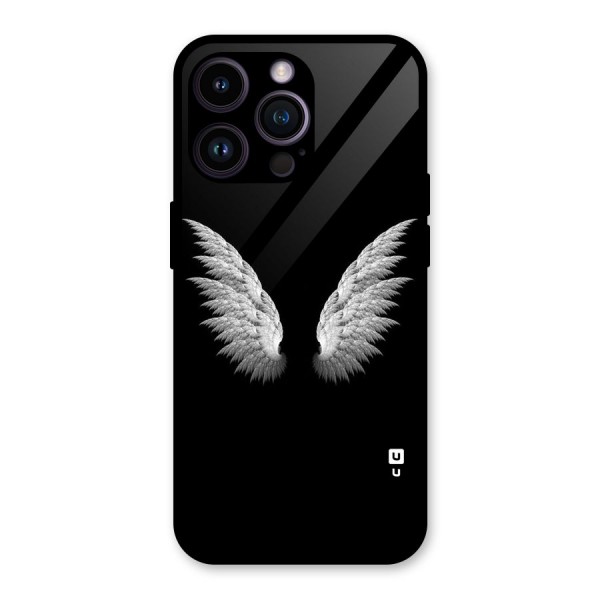 White Wings Glass Back Case for iPhone 14 Pro Max