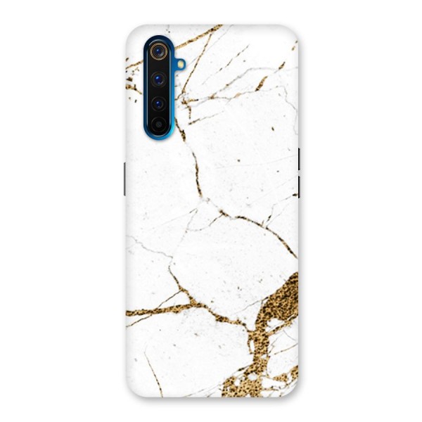 White and Gold Design Back Case for Realme 6 Pro