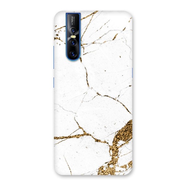 White and Gold Design Back Case for Vivo V15 Pro