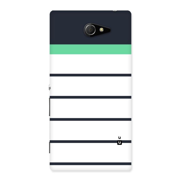 White and Simple Stripes Back Case for Sony Xperia M2