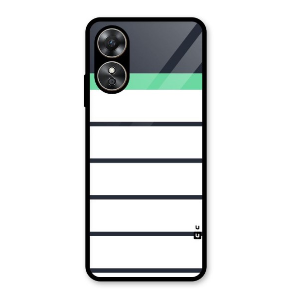 White and Simple Stripes Glass Back Case for Oppo A17