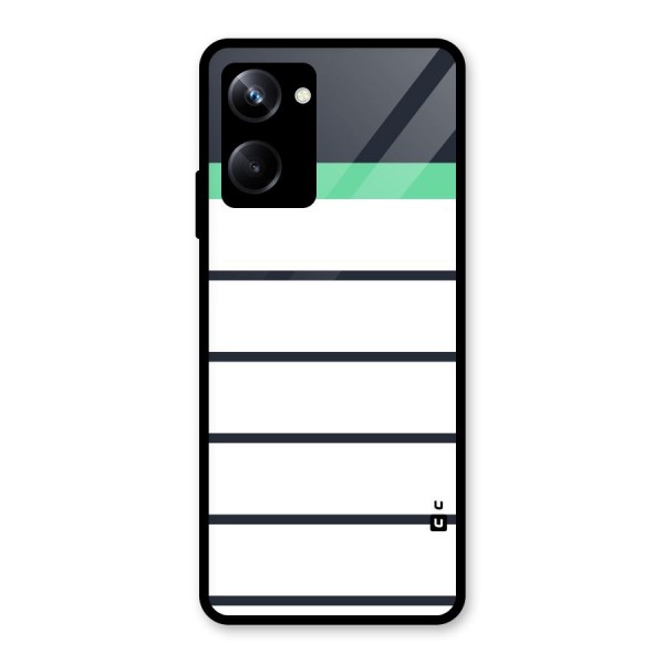 White and Simple Stripes Glass Back Case for Realme 10 Pro