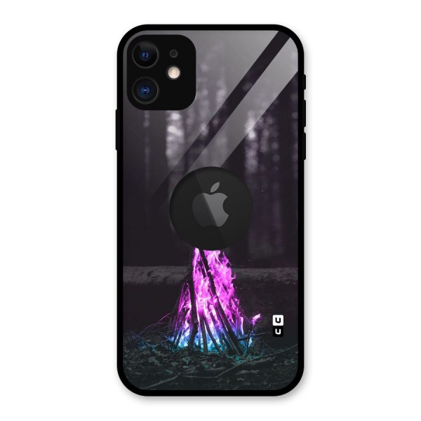 Wild Fire Glass Back Case for iPhone 11 Logo Cut