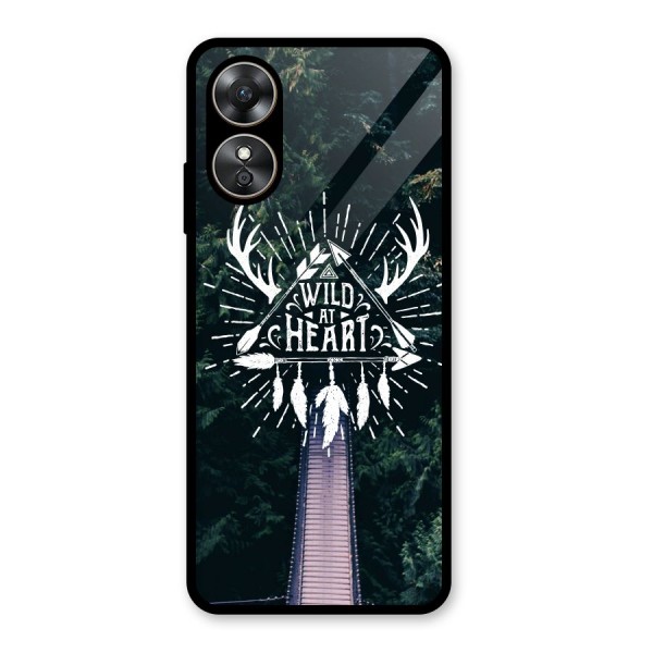 Wild Heart Glass Back Case for Oppo A17