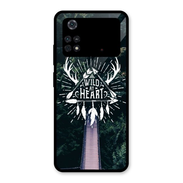 Wild Heart Glass Back Case for Poco M4 Pro 4G