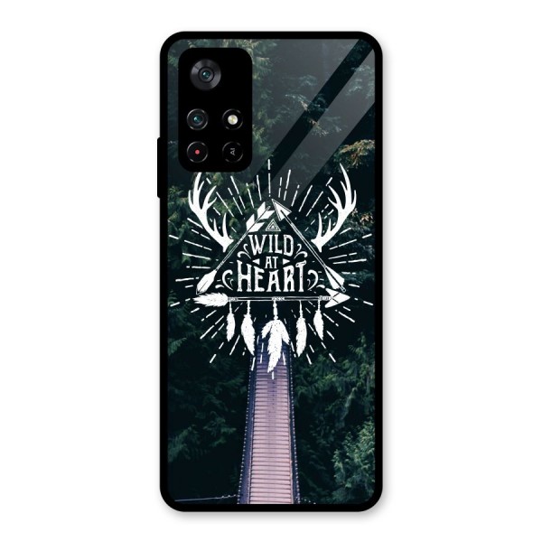 Wild Heart Glass Back Case for Poco M4 Pro 5G