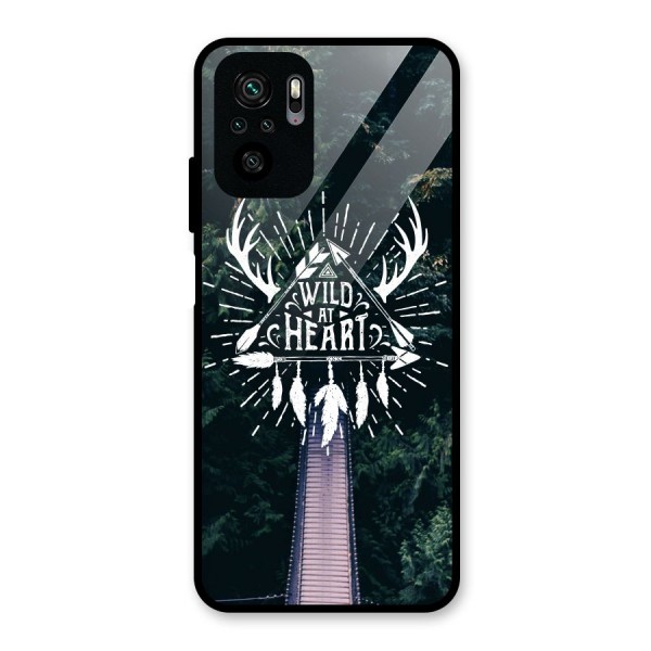 Wild Heart Glass Back Case for Redmi Note 11 SE