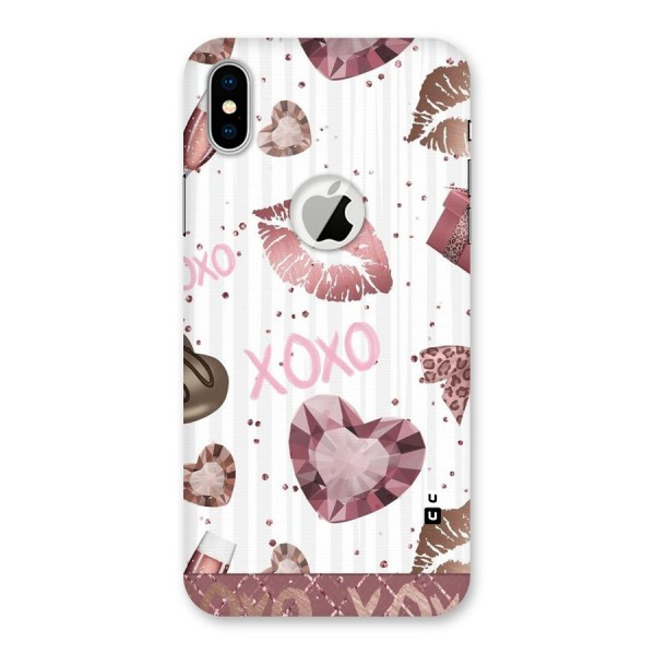 Wine Lip xoxo Back Case for iPhone XS Logo Cut