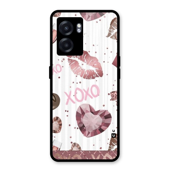 Wine Lip xoxo Glass Back Case for Oppo K10 (5G)