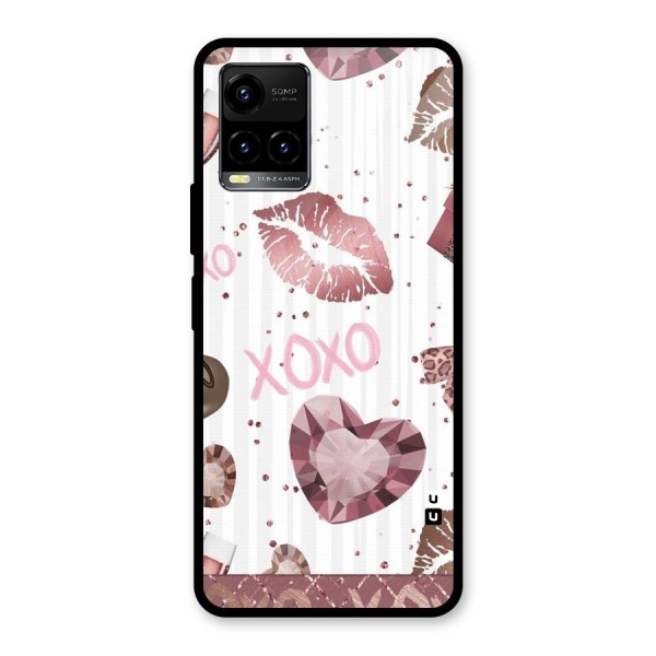 Wine Lip xoxo Glass Back Case for Vivo Y21 2021