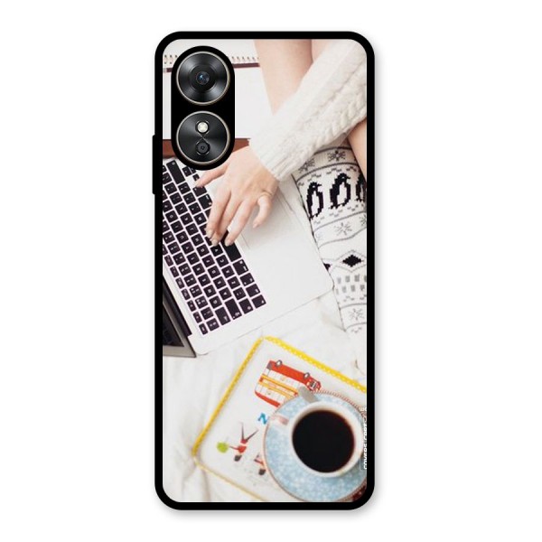 Winter Relaxation Glass Back Case for Oppo A17