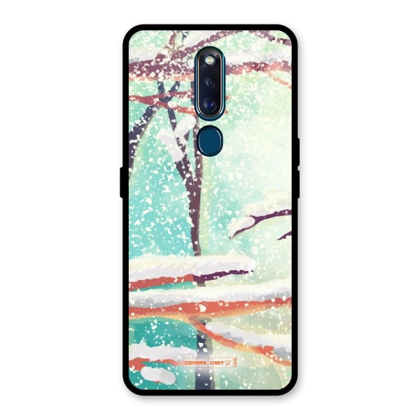 Winter Season Glass Back Case for Oppo F11 Pro