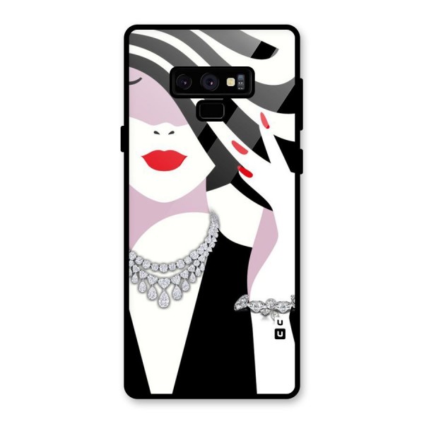 Women Beauty Glass Back Case for Galaxy Note 9