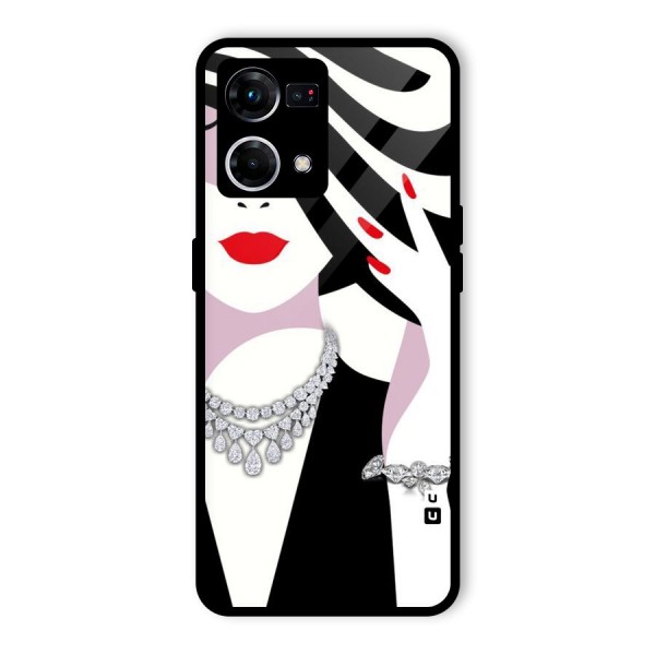 Women Beauty Glass Back Case for Oppo F21s Pro 4G