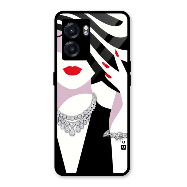 Women Beauty Glass Back Case for Oppo K10 (5G)