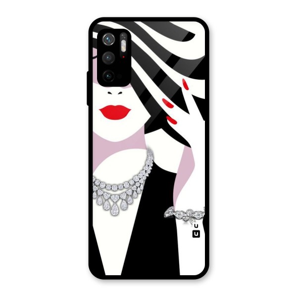 Women Beauty Glass Back Case for Poco M3 Pro 5G