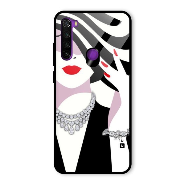 Women Beauty Glass Back Case for Redmi Note 8