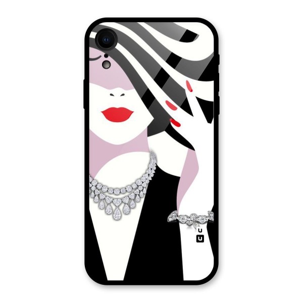 Women Beauty Glass Back Case for XR