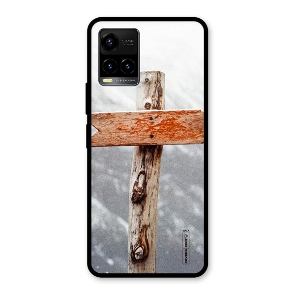 Wood And Snow Glass Back Case for Vivo Y21 2021