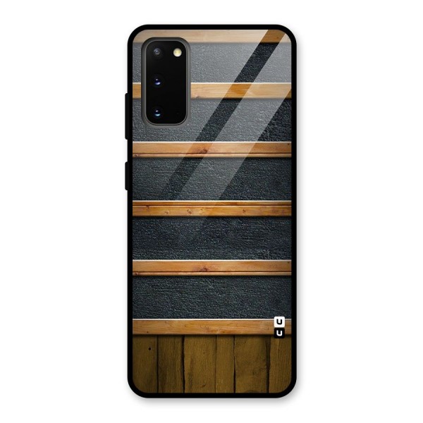 Wood Design Glass Back Case for Galaxy S20