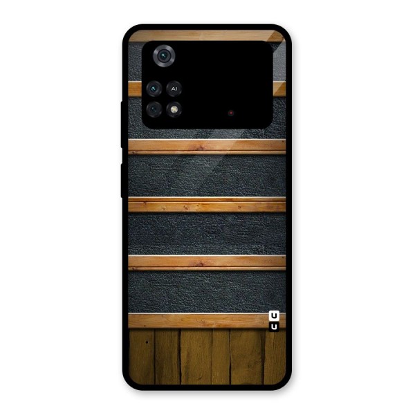 Wood Design Glass Back Case for Poco M4 Pro 4G