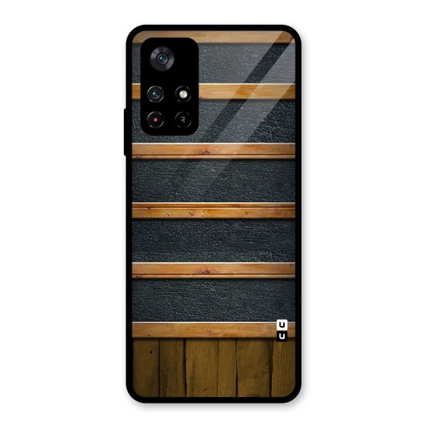 Wood Design Glass Back Case for Poco M4 Pro 5G