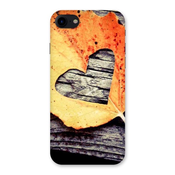 Wood Heart Leaf Back Case for iPhone SE 2020