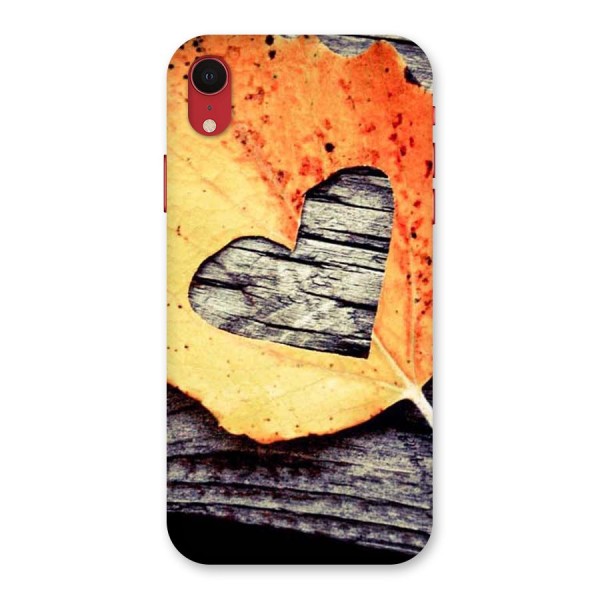 Wood Heart Leaf Back Case for iPhone XR