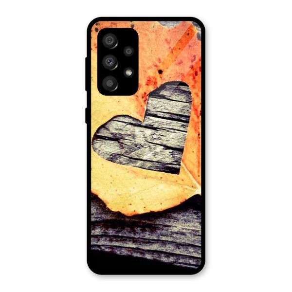 Wood Heart Leaf Glass Back Case for Galaxy A32