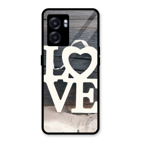 Wood Love Lock Glass Back Case for Oppo K10 (5G)