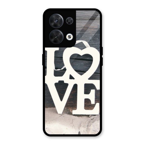 Wood Love Lock Glass Back Case for Oppo Reno8 5G