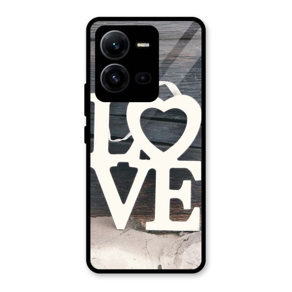 Wood Love Lock Glass Back Case for Vivo V25