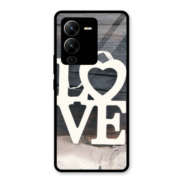 Wood Love Lock Glass Back Case for Vivo V25 Pro