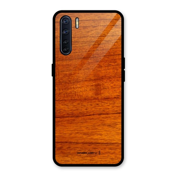 Wood Texture Design Glass Back Case for Oppo F15