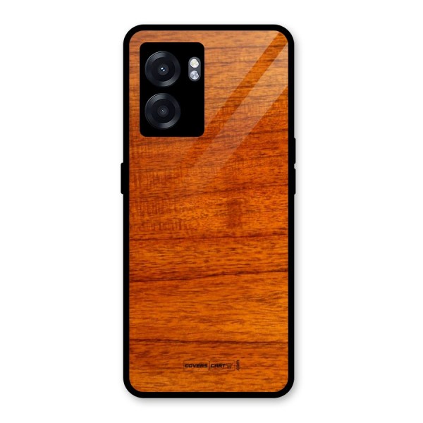 Wood Texture Design Glass Back Case for Oppo K10 (5G)