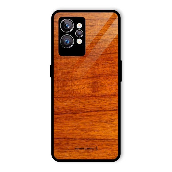 Wood Texture Design Glass Back Case for Realme GT2 Pro