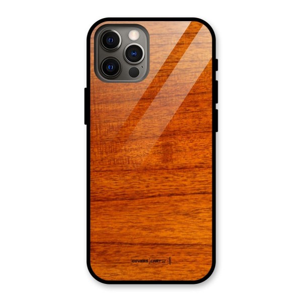 Wood Texture Design Glass Back Case for iPhone 12 Pro